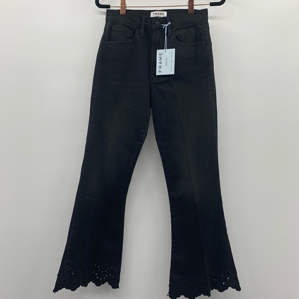 Frame  Lacey Eyelet Crop Jeans - Picture 6 of 9